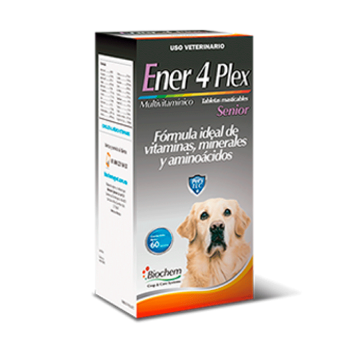 Vitaminas para Perros Adultos Mayores Ener 4 Plex Senior Vitaminas para Perros Adultos Mayores Ener 4 Plex Senior